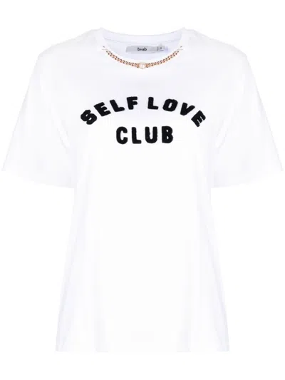 B+ab Self Love Club Chained-collar T-shirt In White