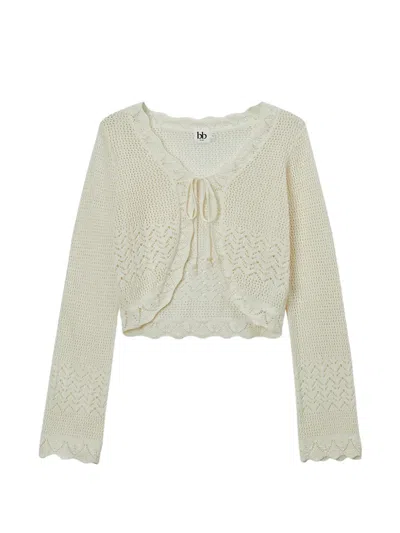 B+ab Self-tie Cardigan In Neutral