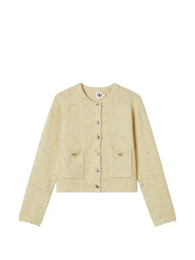B+ab Sequin-embellished Flecked Cardigan In Neutral