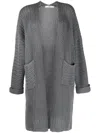 B+ab Shawl-collar Knitted Cardi-coat In Grey