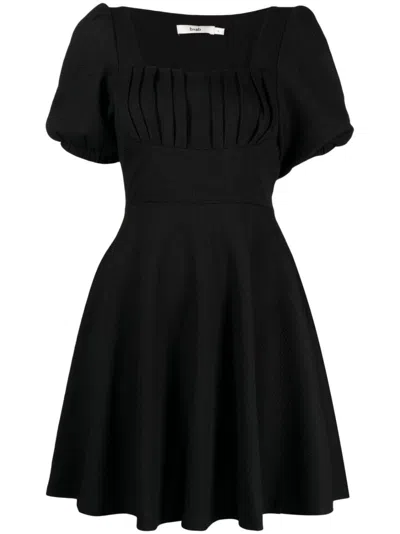 B+ab Short-sleeve Flared Dress In Schwarz