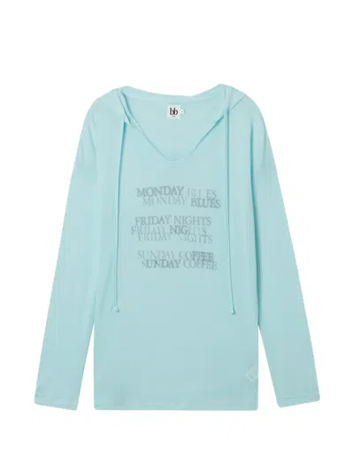 B+ab Slogan-print Hoodie In Blue