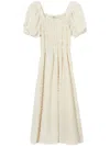 B+ab Smocked Midi Dress In Neutrals