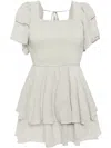 B+ab Square-neck Ruffled Dress In Green