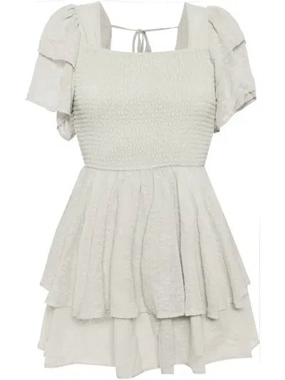 B+ab Square-neck Ruffled Dress In Green