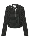 B+ab Striped Button Top In Black