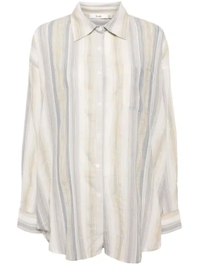 B+ab Striped Button-up Shirt In Blue