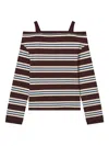 B+ab Striped Off-shoulder Top In Blue