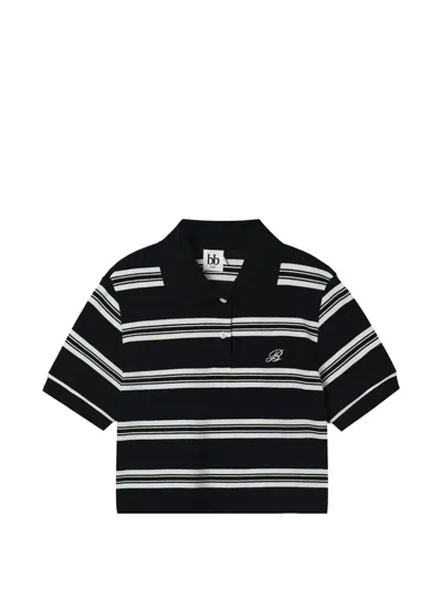 B+ab Striped Polo Top In Black