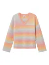 B+ab Striped V-neck Sweater In Pink