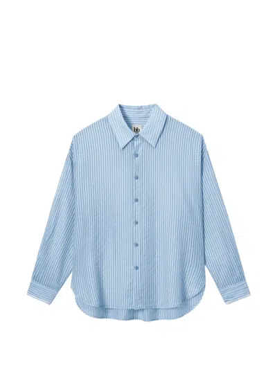 B+ab Striped-pattern Shirt In Blue