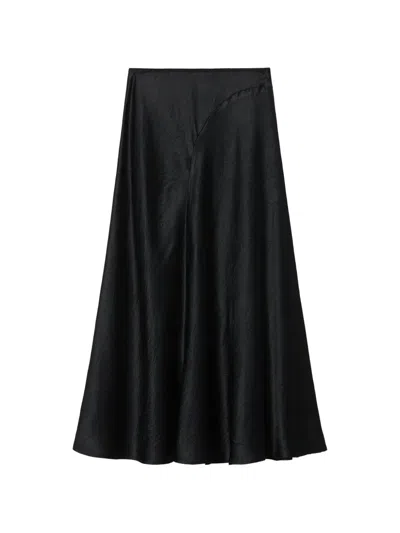 B+ab Textured A-line Midi Skirt In Black