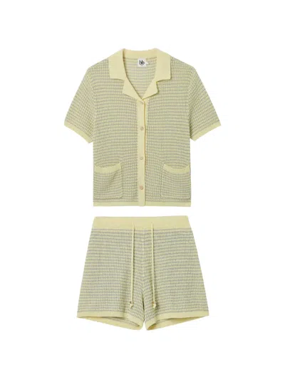 B+ab Textured-knit Shirt And Shorts Set In Multi
