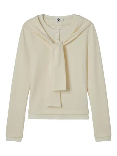 B+ab Tie Detail Top In Neutral