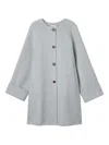 B+ab Tie-neck Button Coat In Gray