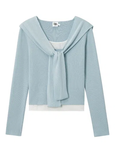B+ab Tie-neck Collar Sweater In Blue