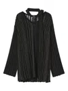 B+ab Tie-neck Ribbed-knit Sweater In Black