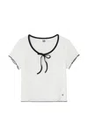 B+ab Tie-neck Ribbed T-shirt In White