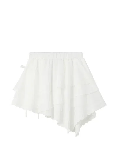 B+ab Tiered Broderie-anglaise Cotton Mini Skirt In White
