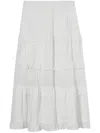 B+ab Tiered Lace-panel Maxi Skirt In 白色