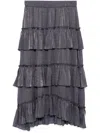 B+ab Tiered Ruffle Midi Skirt In Grey