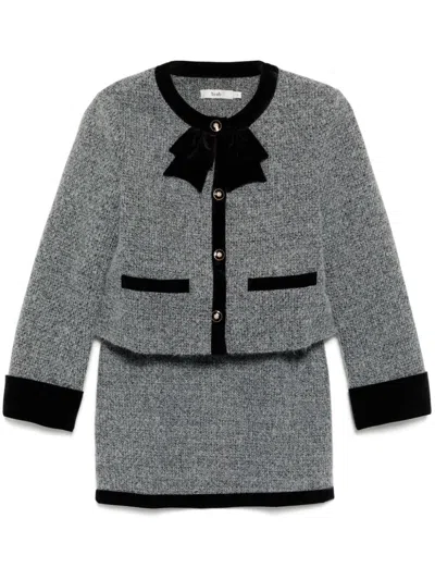 B+ab Tweed Two Piece Set In Grey