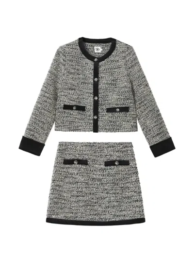 B+ab Tweed-effect Jacket And Skirt Set In Gray