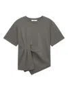 B+ab Twist-detail T-shirt In Grey