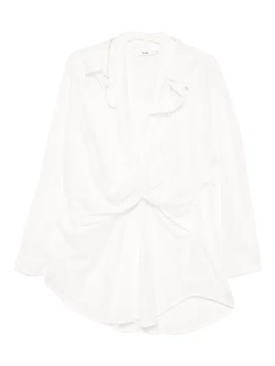 B+ab Hemd Mit Verdrehter Front In White