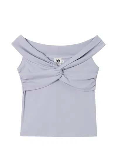 B+ab Twist-detail Off-shoulder Top In Purple