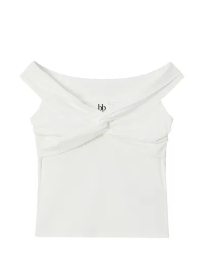 B+ab Twist-detail Off-shoulder Top In White