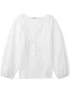 B+ab V-neck Button-up Blouse In White