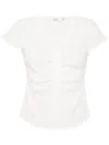 B+ab V-neck Crinkled Top In White