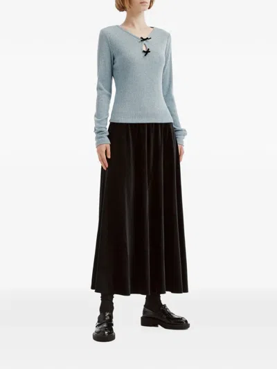 B+ab Velvet-effect Flared Midi Skirt In Animal Print