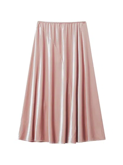 B+ab Velvet-effect Panelled Maxi Skirt In Pink