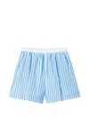 B+ab Vertical-stripe Drawstring Mini Shorts In Blue