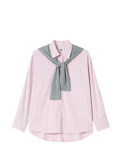 B+ab Vertical-stripe Shirt In Pink