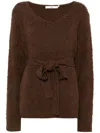 B+ab Wrap-around Scarf Jumper In Brown