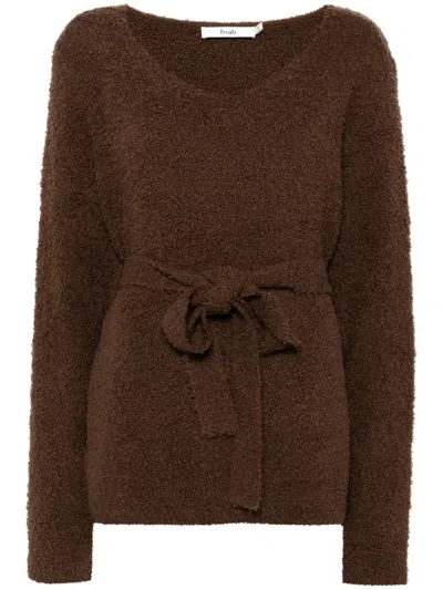 B+ab Wrap-around Scarf Jumper In Brown