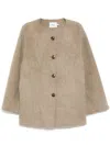 B+ab Wrap-around Shawl Jacket In Brown