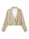 B+ab Wrap-effect Shirt Top In Brown