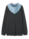 B+ab Zip Graphic Hooded Cardigan In Gray