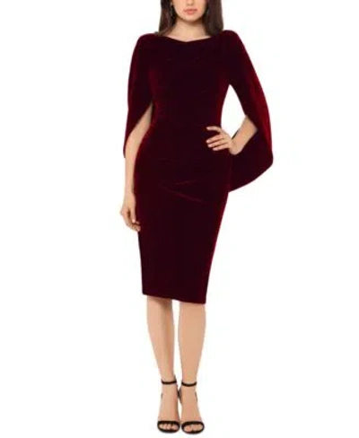 B & A BY BETSY AND ADAM BETSY ADAM VELVET CAPE DRESS 2P 22W