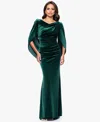 B & A By Betsy And Adam Petite Long Drape Back Dress In Green