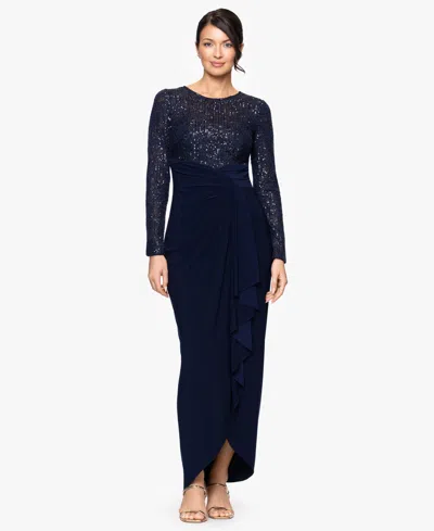 B & A By Betsy And Adam Petite Scoop Neck Sheath Dress In Blue
