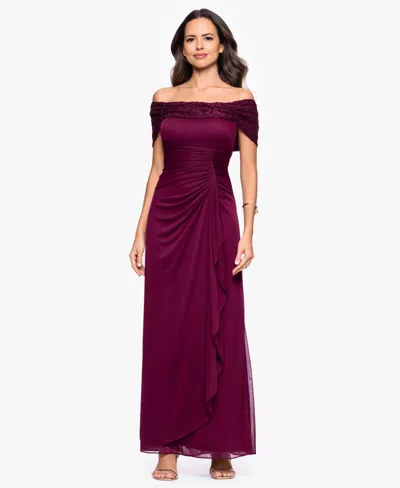 B & A By Betsy And Adam Petite Sleeveless Ball Gown In Pink