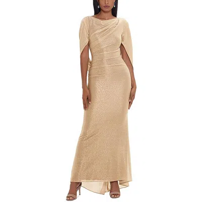 B & A By Betsy And Adam Petites Womens Metallic Evening Dress In Multi