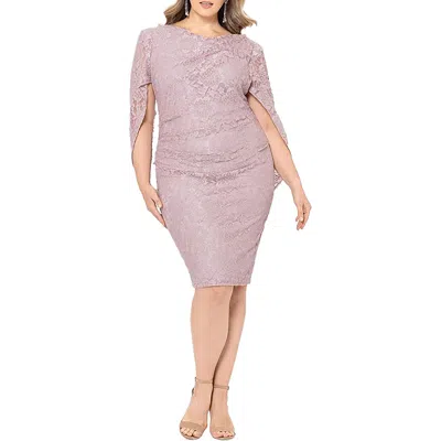 B & A By Betsy And Adam Plus Womens Lace Glitter Cocktail And Party Dress In Multi