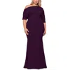 B & A By Betsy And Adam Plus Womens Off-the-shoulder Maxi Evening Dress In Multi