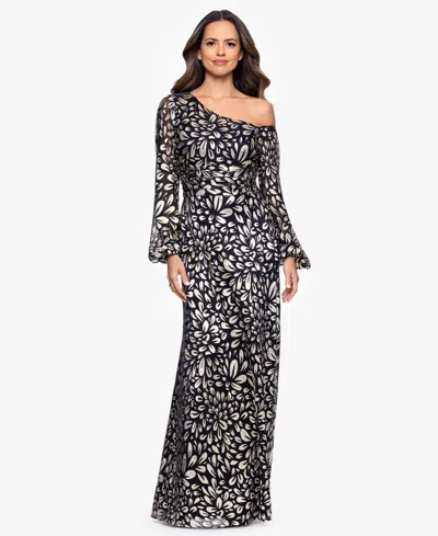 B & A By Betsy And Adam B&a By Betsy & Adam Women's Metallic One Shoulder Sheath Dress